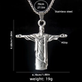 Vintage Hip-Hop Christus der Erlöser Anhänger Kette mit Edelstahl-Box-Halskette - Silber