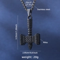 Ciondolo Martello di Thor Mjölnir nero vintage con nodo celtico su catena d'acciaio - Martello di Thor (Martello Nero) / Nero