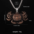 Vintage bronze crab pendant necklace with stainless steel box chain for men - Crab B / 70cm Steel Chain