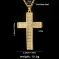 Vergoldete Kreuzkette mit Zirkonia-Besatz und Edelstahlkette für Herren und Damen - Kreuz Nr. 163 Mit Goldener Stahlkette