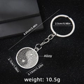 Porte-clés Yin Yang Tai Chi noir et blanc avec cristaux étincelants et chaîne en argent - Style Bagua en Strass Clair
