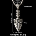 Collana con croce a freccia gotica vintage da uomo in acciaio inox e lega - Stile Croce 164 / Catena in acciaio