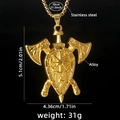 Golden Viking double axe shield pendant with Slavic sun symbol and stainless steel chain - Gold Axe #11 Style (70cm Gold Steel Chain)