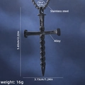 Collier croix crâne noir gothique en acier inoxydable avec chaîne de 60cm pour homme - Style de Croix 171 (Comprend une Chaîne en Acier Noir de 60cm)