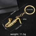 Portachiavi creativo a forma di sassofono dorato in lega lucida per musicisti - Oro