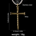 Gothik-Halskette mit Totenkopf-Nagel-Kreuz aus Edelstahl, 70 cm lange Gliederkette - Kreuz Nr. 169 + 70cm Stahlkette