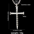 Gothic Totenkopf Kreuzanhänger aus Silberlegierung mit 70cm Edelstahl-Boxkette für Herren - Kreuz Nr. 170 + 70cm Stahlkette