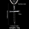 Gotische Totenkopf Kreuz Kette aus Edelstahl, 70cm lange Hip-Hop Halskette für Herren - Kreuz Nr. 171 + 70cm Stahlkette