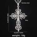 Collier avec pendentif croix, chaîne en acier inoxydable 70cm et croix en alliage - Style de Croix (N°177) / Longueur de chaîne 70cm