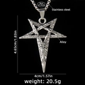 Wikinger-Pentagramm-Halskette mit Horusauge-Anhänger an Edelstahlkette - Pentagramm-Auge Mit 70cm Stahlkette