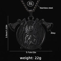 Black Viking warrior pendant necklace with double axes and stainless steel chain - Black (60cm Chain)