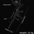 Collar para hombre con colgante de fusil negro en acero inoxidable estilo táctico - Negro (60cm)
