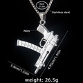 Collana con ciondolo a mitra in acciaio inossidabile argento con specifiche di misura - Color Acciaio + 70cm Catena in Acciaio
