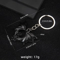 Gothic black bat alloy keychain with detailed wings for Halloween gifts and accessories - Black