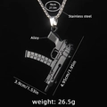 Collana con ciondolo mitra in lega nera opaca con catena a scatola in acciaio inox - Nero Nuoto + 70cm Catena in Acciaio