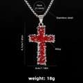 Gotische rote Emaille Kreuzkette an einer 70cm Edelstahlkette im modischen Vintage-Stil - Kreuz Nr. 226 + 70cm Stahlkette