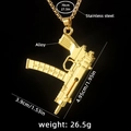 Goldene Maschinenpistole Halskette aus Edelstahl und Legierung für Herren - Gold + 70cm Goldene Stahlkette