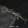 Portachiavi fucile d'assalto AK-47 in metallo bronzo antico con dettagli realistici - Modello Arma AK47 (N. 40)