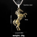 Pendente a cavallo retrò in bronzo con catena in acciaio inossidabile da 70 cm - Cavallo 1 (Bronzo) + 70cm Catena in Acciaio