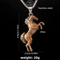 Pendente cavallo vintage in bronzo con catena in acciaio inossidabile argento per uomo - Cavallo 2 (Rame) + 70cm Catena in Acciaio