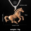 Ciondolo cavallo al galoppo retrò in bronzo antico con catena in acciaio inossidabile - Cavallo 4 (Rame) + 70cm Catena in Acciaio