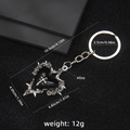 Gothic black heart keychain with silver cross and thorn details, alloy metal material - Black Heart Large (B1531)