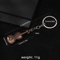 Portachiavi vintage violino in bronzo con ciondolo strumento musicale in lega metallica - Stile Violino B (B1653)
