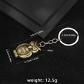 Vintage Eulen Schlüsselanhänger aus Bronzelegierung mit Good Lucky Gravur - Eule Stil A