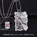 Retro Buddhist pendant necklace with praying hands and double-sided good and evil relief - Between Good and Evil