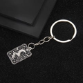 Porte-clés tarot en métal argenté avec pendentif THE MOON pour sacs et clés - La Lune Tarot Porte-clés