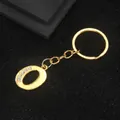 Golden alphabet O keychain with sparkling rhinestones and durable zinc alloy finish - Letter O Style / Gold