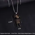 Collier pendentif ours robot punk hip hop en alliage bronze antique et chaîne inox - Robot avec Casque