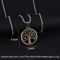 Collar vintage de acero inoxidable con colgante calado Árbol de la Vida en color dorado - Cadena de Acero 70cm / Árbol de la Vida (Bronce)