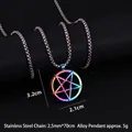 Regenbogen-Pentagramm-Halskette mit Edelstahlkette für einen coolen Gothic-Stil - Pentagramm Stern Stil (彩五星+70cm钢链)