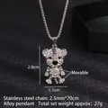 Collar de tigre plateado con diamantes de imitación y articulaciones móviles para hombres y mujeres - Tigre de Diamantes de Imitación Móvil