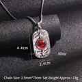 Collar punk para hombre con colgante de ojo de diablo rojo y cadena de bolas de 70cm - Ojo Rojo Con Cadena de Acero