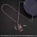 Colorful turtle pendant necklace in stainless steel with vibrant metallic fire colors - Rainbow Sea Turtle with 70cm Steel Chain