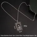 Collar punk para hombre con colgante de calavera texturizada y cadena de acero inox - Placa Militar de Cráneo (A520) / Cadena de Acero 70cm