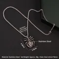 Silver vintage spider pendant in stainless steel with a long keel chain for men - Spider (Keel Chain) / Antique Silver