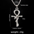 Silberne Ankh-Kreuz-Halskette mit Schlange an einer 70 cm langen Edelstahlkette für Herren - Mamba Schlange Ankh Kreuz Mit 70cm Stahlkette