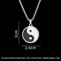 Yin Yang Tai Chi Anhänger Halskette in Silber mit einer 70cm langen Edelstahlkette - Bagua (Mit Edelstahlkette)