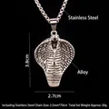 Collana con ciondolo a forma di cobra retrò da uomo con catena lunga in acciaio inossidabile - Cobra + Catena in Acciaio 70cm