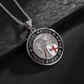 Pendentif bouclier de templier en acier inoxydable argenté avec gravure INFIDEL - Pendentif Seul de Couleur Argentée