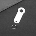 Kit piastra di montaggio moto in acciaio spazzolato con anello su pietra scura - Color Acciaio
