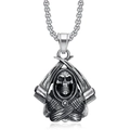 Collana con ciondolo a campana del Tristo Mietitore in acciaio inossidabile vintage - Campanella Color Acciaio retrò