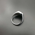 Polished silver stainless steel signet ring with a minimalist geometric design for men - US 6 / Steel