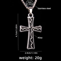 Kreuzanhänger-Halskette in Silber und Schwarz mit 70cm langer Edelstahl-Kette - Kreuz Nr. 88 + 70cm Stahlkette