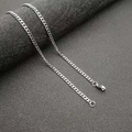 Collar de cadena de eslabones de acero inoxidable de 3 mm con cierre de mosquetón resistente - 3mm*60cm / Cadena Solo (Sin Colgante) / Cadena Solo (Sin Colgante) (Color Acero) / Color Acero