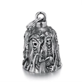 Pendaglio a campana teschio in acciaio inox retrò con rilievo dettagliato della morte - Argento Acciaio Vintage