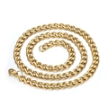 Polierte goldvergoldete Edelstahl-Panzerkette mit sicherem Karabinerverschluss für Herren - 4.4mm*61cm Gold NK Kette Ohne Anhänger